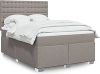vidaXL Boxspring met matras Taupe 160x200 cm Stof
