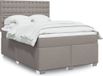 vidaXL Boxspring met matras Taupe 160x200 cm Stof