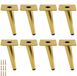 Lot de 8 pieds inclinés pour meubles, couleur or, 15 cm, en métal