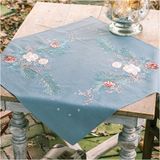 Vervaco Tafelkleed Kit Kerstrozen 72 x 72cm