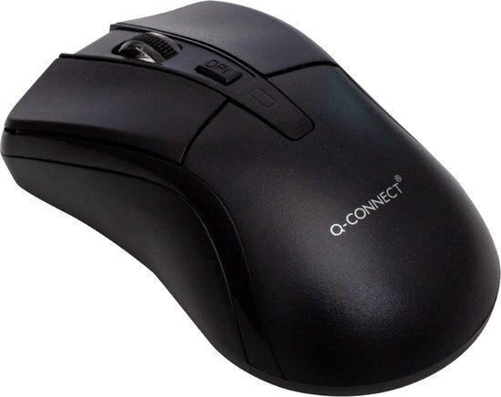 Q-CONNECT KF16196 Muis Universeel Ambidextrous Bluetooth + USB Type-A Optisch Zwart