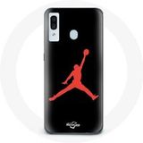 Maniacase Hoesje voor Samsung Galaxy A30 Michael Jordan Logo Rood