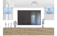 B BELINI GROUP BELINI Wandmeubel Milano 1 300 cm Wit/Sonoma Eiken Mat