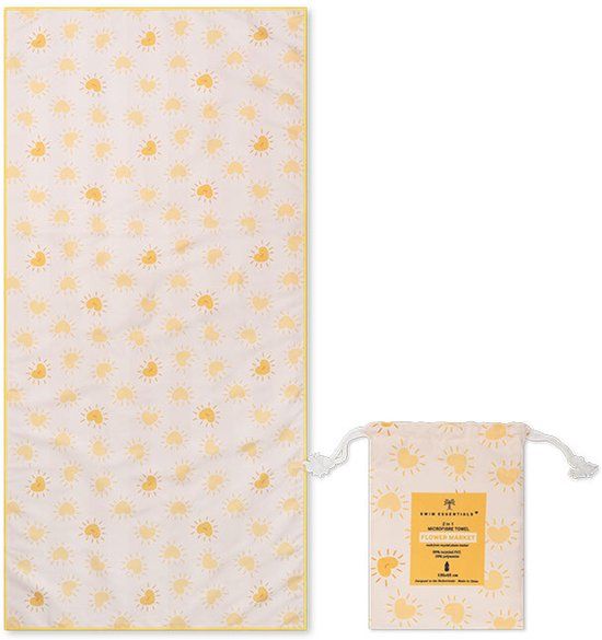 Swim Essentials Strandlaken Microvezel - Geel - Bloemenmarkt - 135 X 65 Cm