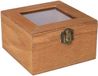 Home & Styling Houten opbergkistje met deksel - bruin - 12 x 12 x 8 cm