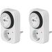 Goobay 64893 Tijdschakelaar, stopcontact, analoge timer voor binnen, schakelklok, stopcontact, 15 minuten instelbaar – geschikt voor binnen, controle led, continu gebruik mogelijk, set van 2