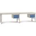 Manuflex AU5737.5007 Compleet werktafel basis- en aanbouw universele standaard met kunststof plaat, bxdxh = 4000 x 800 x 760-870 mm Brillant bleu (RAL 5007)