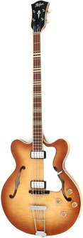 Hofner HCT-500/7 Verythin Bass CT Antique Brown Sunburst semi-akoestische basgitaar