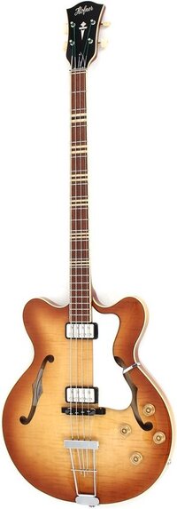 Hofner HCT-500/7 Verythin Bass CT Antique Brown Sunburst semi-akoestische basgitaar
