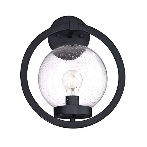 Westinghouse Lighting Palm Beach Outdoor Wall Light - Textured Black with Clear Antique Glass