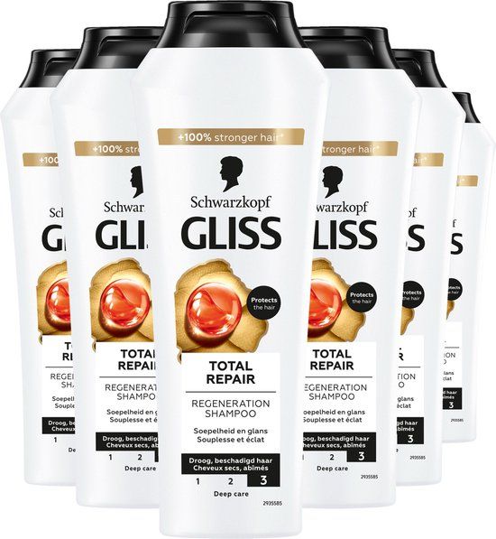 Gliss Total Repair Shampoo - Voordeelverpakking (6 x 250ml)