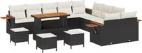 vidaXL Tuinbank Set Zwart en Crème