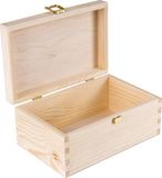 Creative Deco Houten Kist Doos | Met Gouden Gesp | 21,4 x 13,8 x 10 cm | Sieradendoos, Speelgoed en Gereedschap