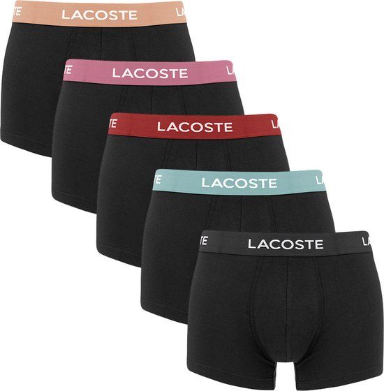Lacoste Men's Casual Boxershorts Multipack - Black (5-Pack) - Size XL