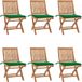 vidaXL Fauteuils pliants avec coussins, set de 6 pièces, teck massif