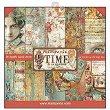 Stamperia Bloc de papier SBBL33 10 feuilles recto-verso Le temps est une illusion, 30,5 x 30,5 cm