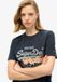 Superdry Premium Goods T-shirt met bloemenprint en vintage logo - Dames - Eclipse Navy