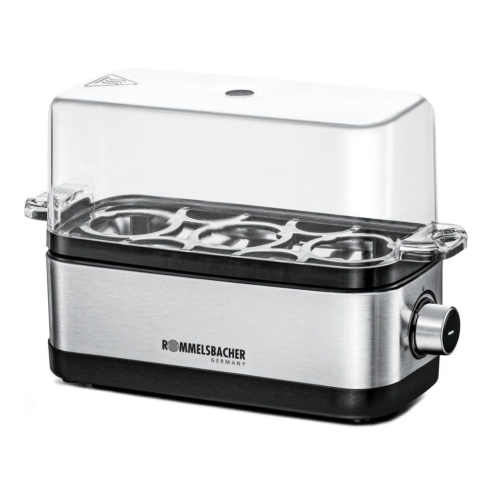 Rommelsbacher ER 300 Eierkoker - 3 Eieren - RVS & Transparant