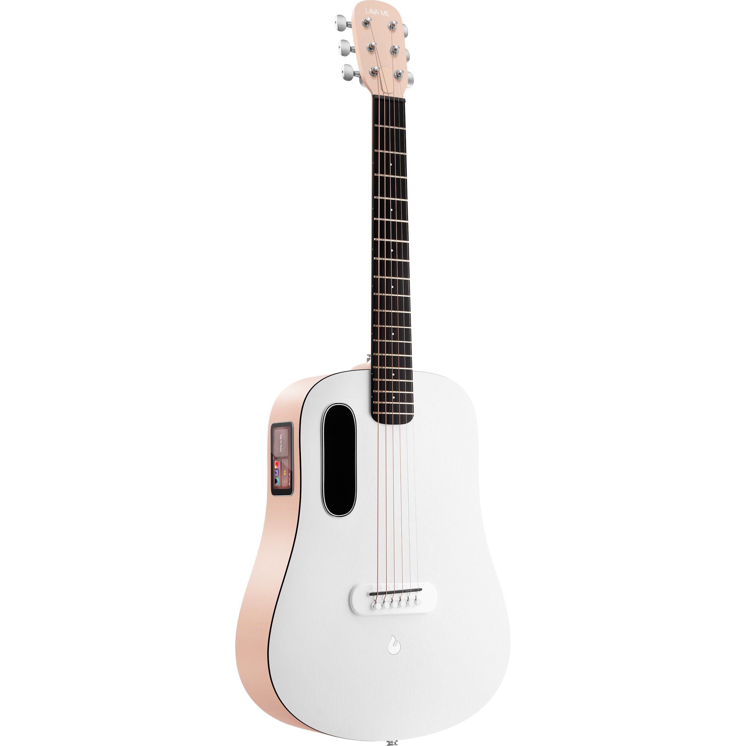 LAVA Music ME Play 36" Light Peach/Frost White Electro-Acoustic Smart Western Guitar with Lite Bag