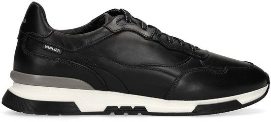 Van Lier - Heren - Zwarte leren sneakers - Maat 43