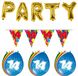 Folat Verjaardag feestversiering - 14 jaar - PARTY letters - 16x ballonnen - 2x plastic vlaggetjes