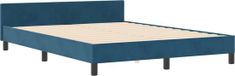 vidaXL Boxspringbed met hoofdeinde, donkerblauw, 140 x 200 cm, fluweel