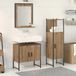 Maison Exclusive - Ensemble de mobilier de salle de bain avec étagère 3 pièces Marron