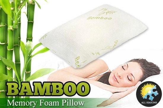 Bamboo Hoofdkussen - 70x50 cm - Wit - 2 stuks