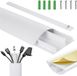Maclean Aluminium chemin de câble 750 x 62 x 20 mm | profil semi-circulaire pour HDMI Audio LAN | incl. accessoires de montage | pour montage mural et au sol | système en deux parties (Blanc, 62 x 20 x 20 x