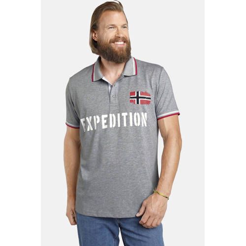 Jan Vanderstorm polo JOHAN Plus Size (set van 2) wit/grijs