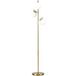 Luminex Lampadaire en métal pour le salon avec 3 abat-jour en verre dépoli blanc, 40 W, Ø 27 x 169 cm (h), couleur or