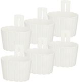 KOTARBAU® Bac de balcon - Jardinière pour balcon - Bac à plantes de balcon 20x14x13 cm 6 pièces - Blanc