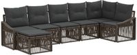 vidaXL Tuinbank - Set - 7-zits - Grijs - Polyrattan