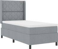 vidaXL LED Boxspringbed met Hoofdeinde, Lichtgrijs, 100 x 200 cm, Stof