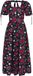 Hell Bunny Kate Heart Dames Maxi-jurk - zwart/rood - XXL