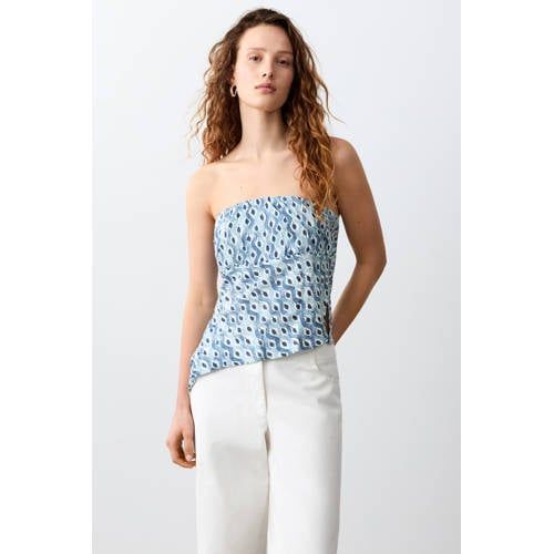 MANGO TEEN strapless top lichtblauw