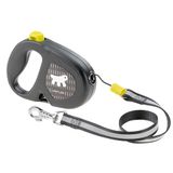 Ferplast FLIPPY One Reflex Reflecterende intrekbare hondenriem voor middelgrote honden tot 20 kg uittrekbare lijn max. 5 m enkel koord voor vergrendelen en ontgrendelen geel