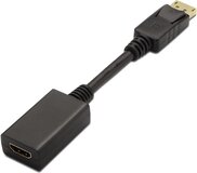 AISENS DisplayPort to HDMI Adapter - Black - 0.15 m - A125-0134