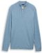 Tom Tailor Troyer gebreide trui met geborduurd logo - faded blue melange - 3XL