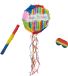 Relaxdays Feestpinata voor kinderen, inclusief stok en masker, kleurrijk, 32 x 9 x 32 cm, om te vullen
