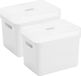 Sunware Opbergboxen met transparante deksel - 2x stuks - wit - 18 liter - kunststof - 35 x 25 x 24 cm