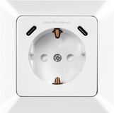 Logilink Inbouwstopcontact, 1x CEE 7/3, 2x USB-C, PD, wit