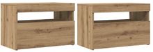 vidaXL Tv-meubels met LED 2 stuks bewerkt hout artisanaal eiken