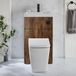 Sandford Toilet Fontein Combinatie Modern, Incl. WC-ombouw et Réservoir Courbé 50cm x 89cm - Chêne Foncé | Bouton de Chasse Noir | Cluo