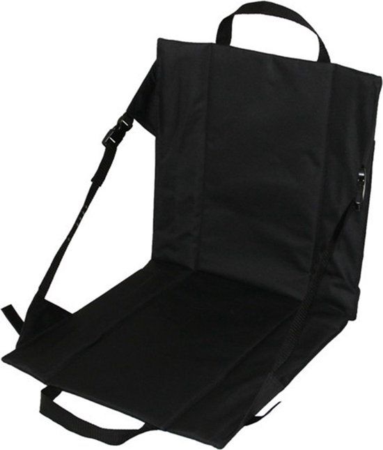 Zwarte vouwstoel - Campingstoel - Opvouwbaar - Polyester