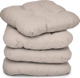 Beautissu Lisa – Set van 4 Zitkussen 40x40 cm – Stoelkussens Eetkamer – 8cm Vulling – Taupe