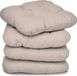 Beautissu Lisa – Set van 4 Zitkussen 40x40 cm – Stoelkussens Eetkamer – 8cm Vulling – Taupe
