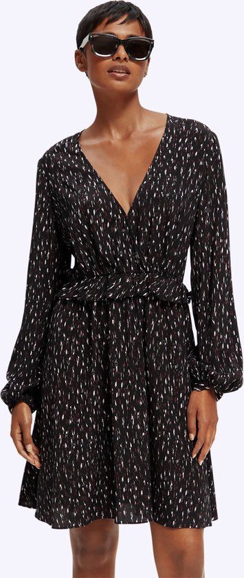 Scotch & Soda Dames Wrapped Short Jurk - Ikat Rain 5458 - Maat 42