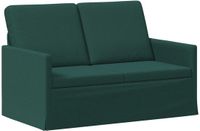 vidaXL Canapé 2 places Tissu Vert foncé