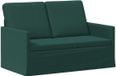 vidaXL Canapé 2 places Tissu Vert foncé